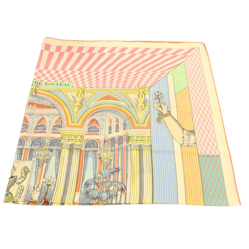 HERMES 羊絨/絲質Scarf 140x140絲巾-4