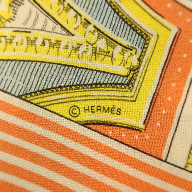 HERMES 羊絨/絲質Scarf 140x140絲巾-6