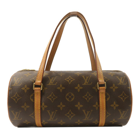 LOUIS VUITTON Monogram Papillon金扣手挽袋棕色