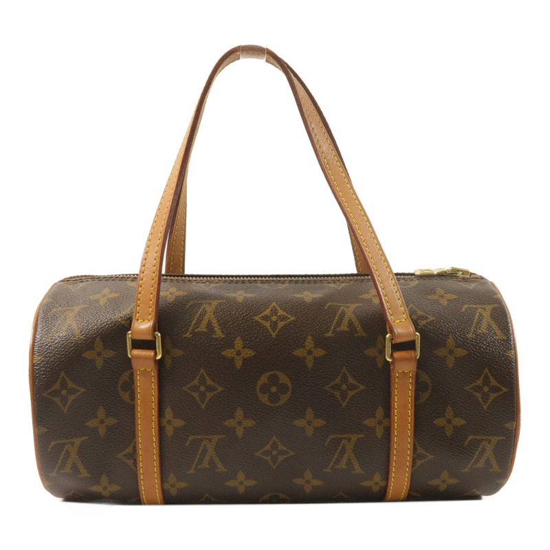 LOUIS VUITTON Monogram Papillon金扣手挽袋棕色-1