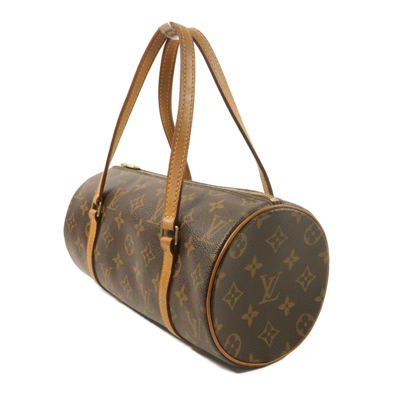 LOUIS VUITTON Monogram Papillon金扣手挽袋棕色-2