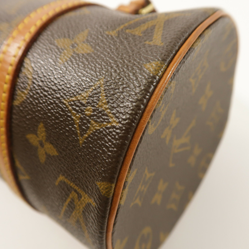 LOUIS VUITTON Monogram Papillon金扣手挽袋棕色-12