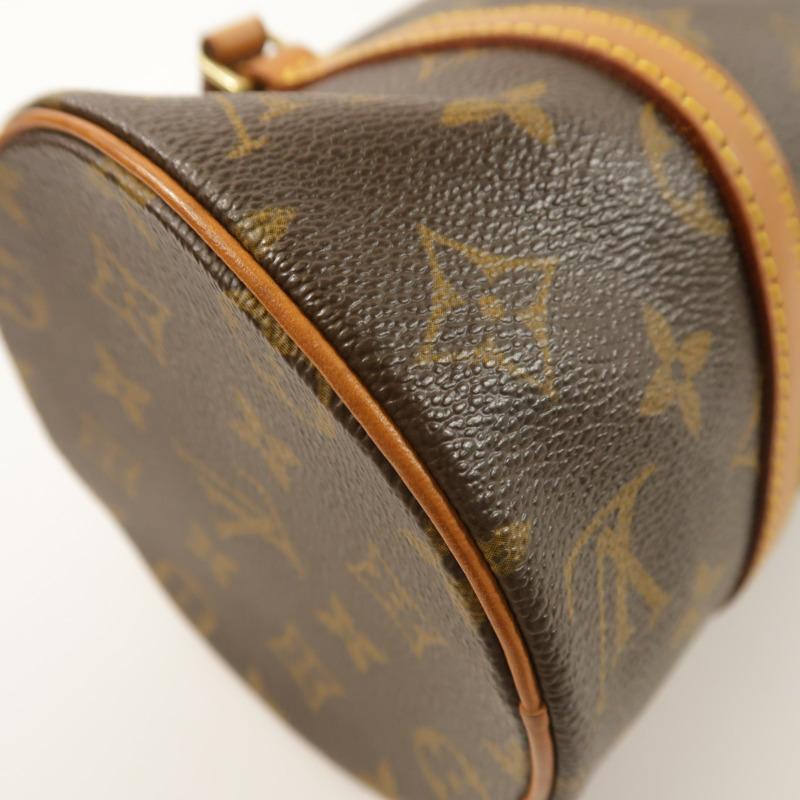 LOUIS VUITTON Monogram Papillon金扣手挽袋棕色-13