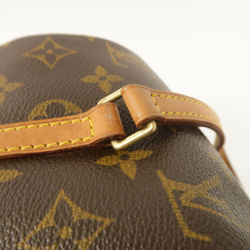 LOUIS VUITTON Monogram Papillon金扣手挽袋棕色-16
