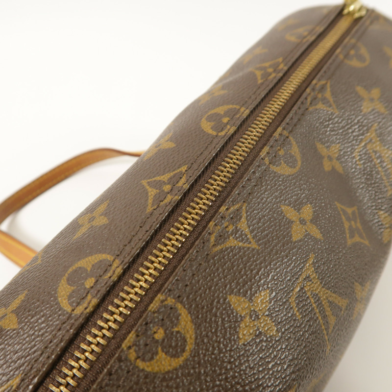LOUIS VUITTON Monogram Papillon金扣手挽袋棕色-17