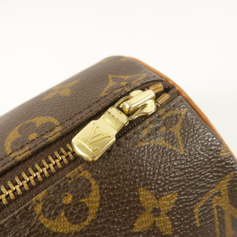LOUIS VUITTON Monogram Papillon金扣手挽袋棕色-18