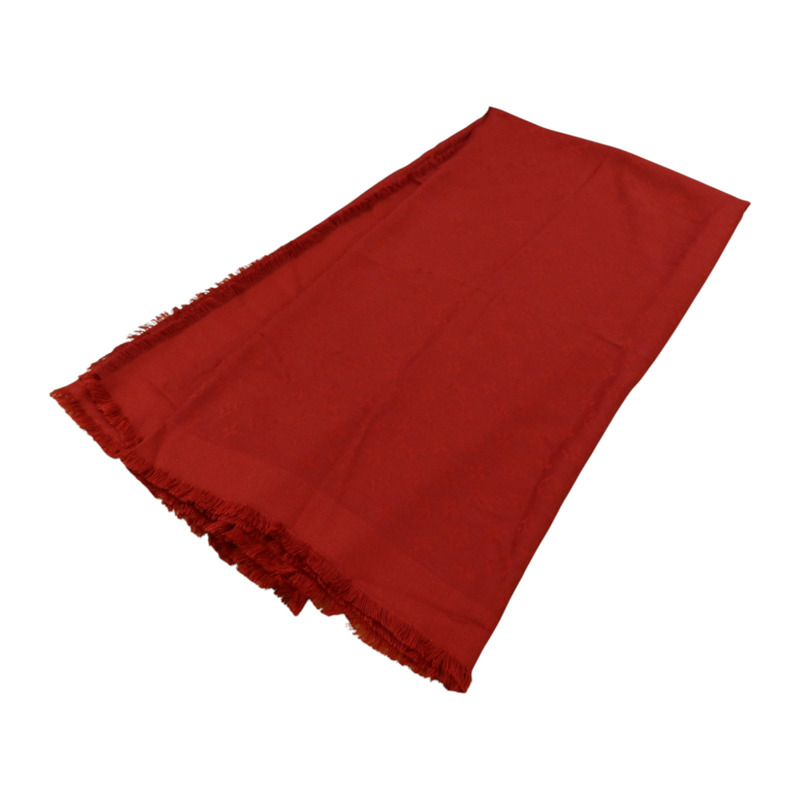 LOUIS VUITTON 羊毛/絲質Monogram Classic Shawl絲巾-5