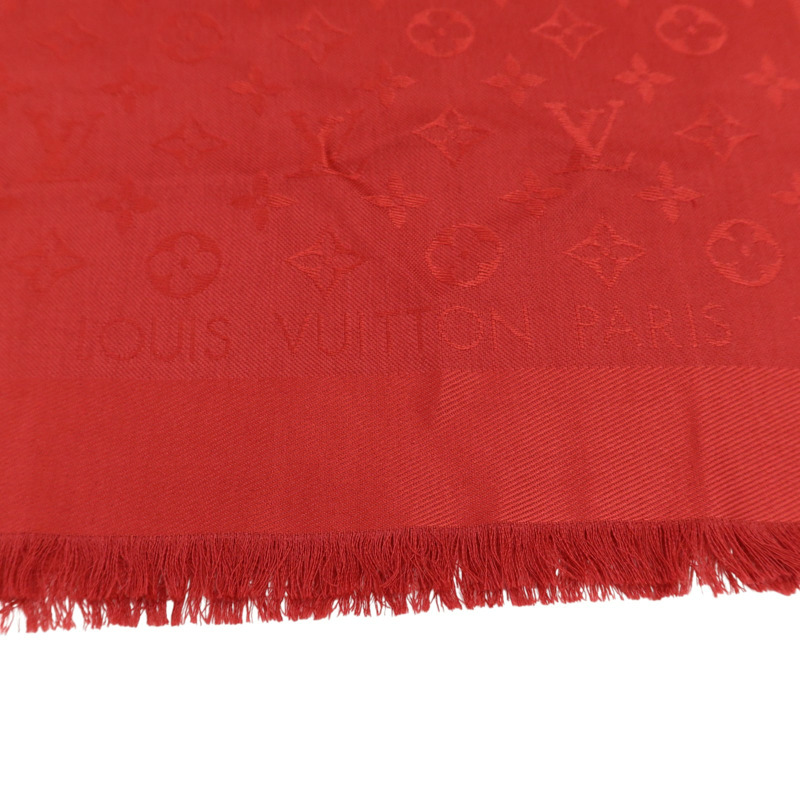 LOUIS VUITTON 羊毛/絲質Monogram Classic Shawl絲巾-6
