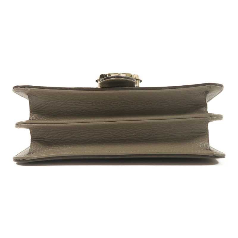 GUCCI 牛皮皮革Interlocking G鏈帶肩背袋-3