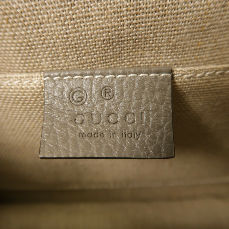 GUCCI 牛皮皮革Interlocking G鏈帶肩背袋-6