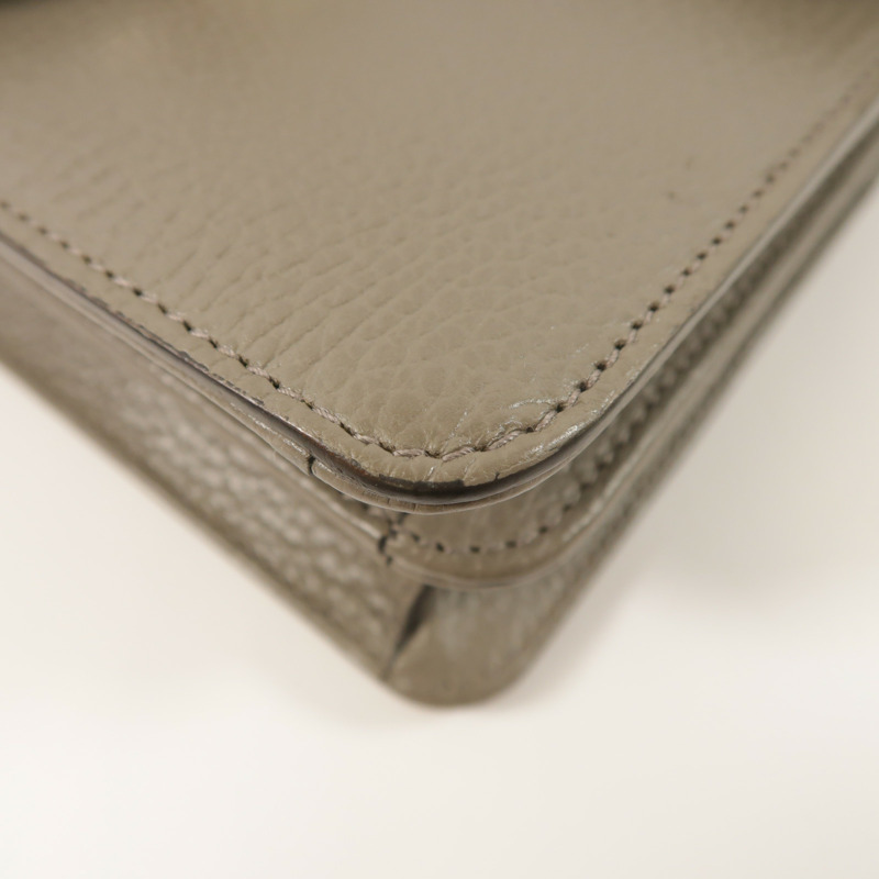 GUCCI 牛皮皮革Interlocking G鏈帶肩背袋-11