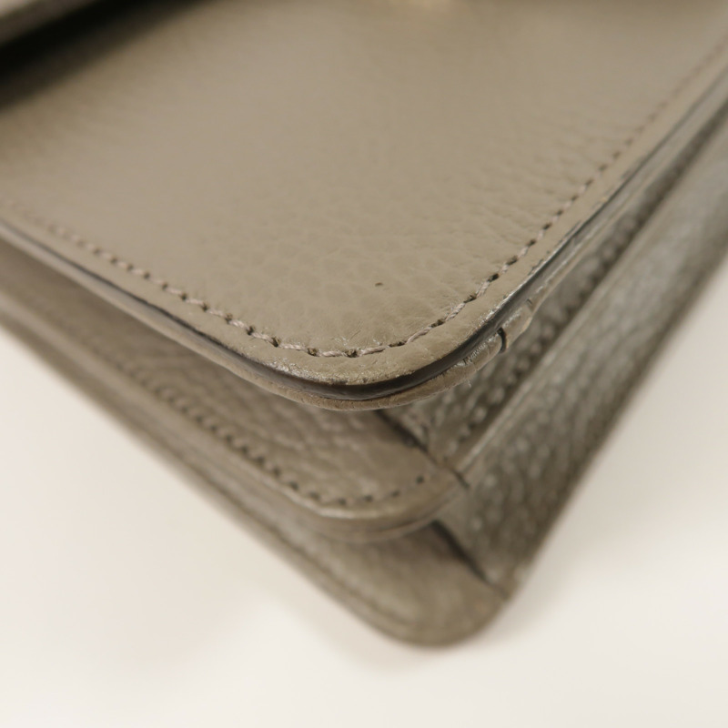 GUCCI 牛皮皮革Interlocking G鏈帶肩背袋-12