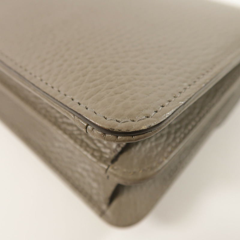 GUCCI 牛皮皮革Interlocking G鏈帶肩背袋-13