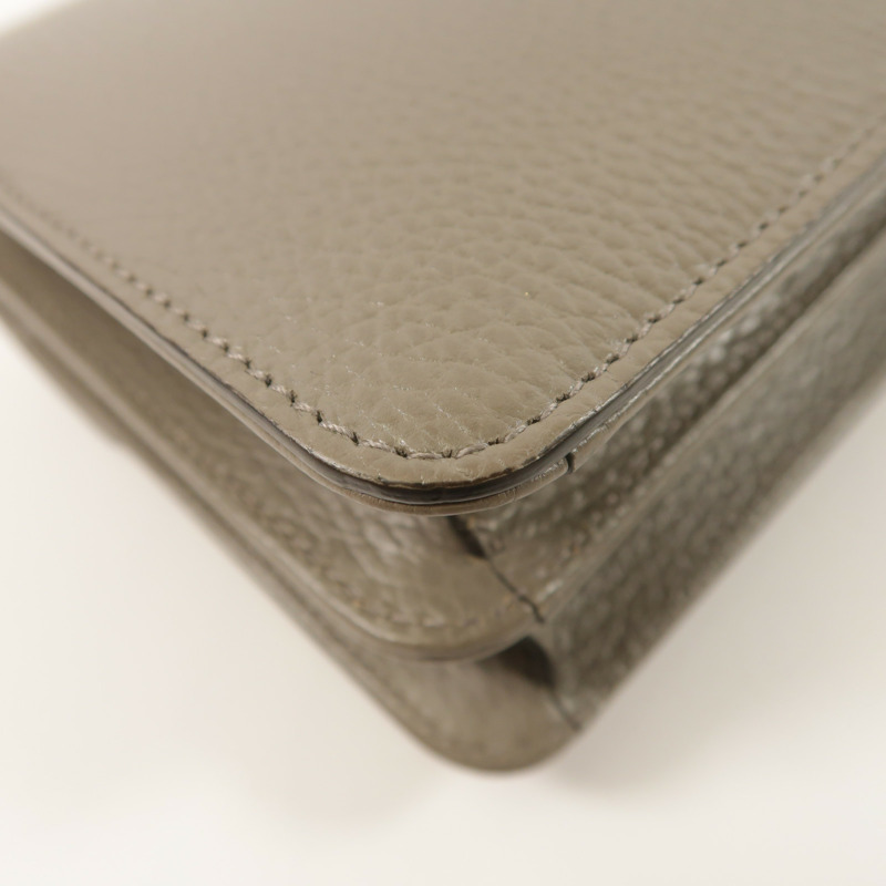 GUCCI 牛皮皮革Interlocking G鏈帶肩背袋-14