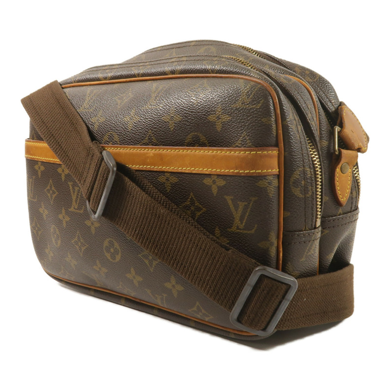 LOUIS VUITTON Monogram Reporter PM金扣肩背袋棕色-2