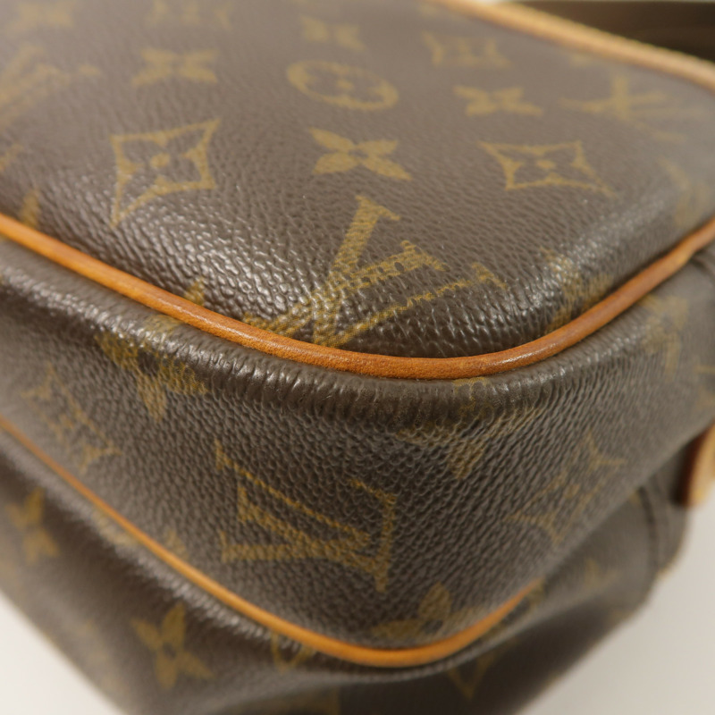 LOUIS VUITTON Monogram Reporter PM金扣肩背袋棕色-10
