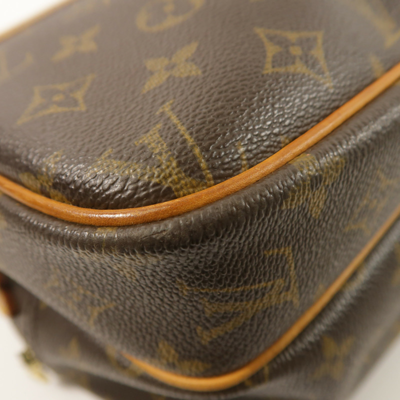 LOUIS VUITTON Monogram Reporter PM金扣肩背袋棕色-11