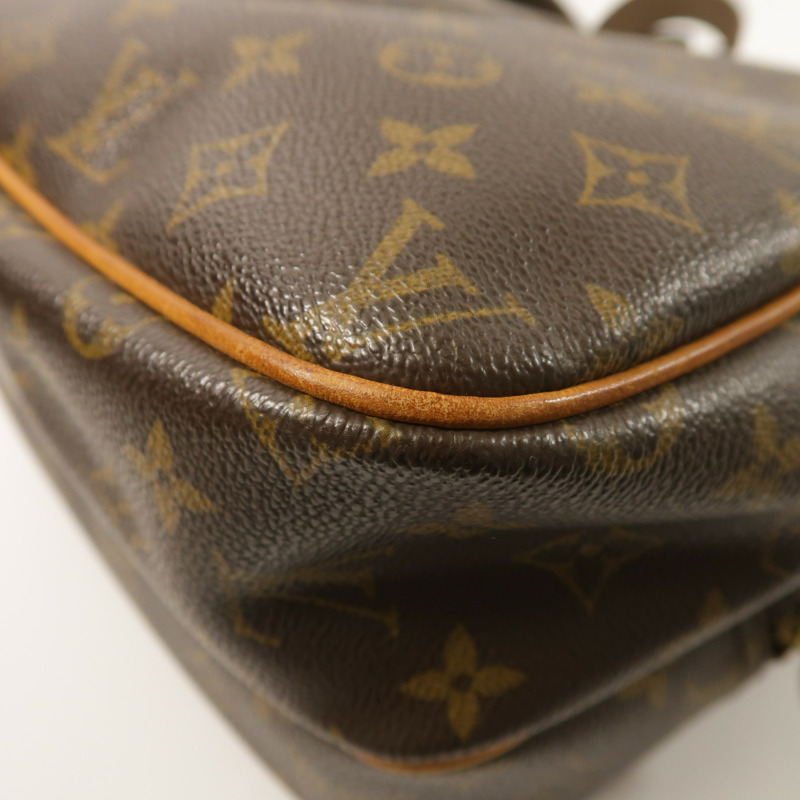 LOUIS VUITTON Monogram Reporter PM金扣肩背袋棕色-12