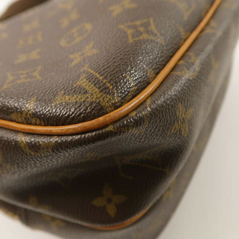 LOUIS VUITTON Monogram Reporter PM金扣肩背袋棕色-13