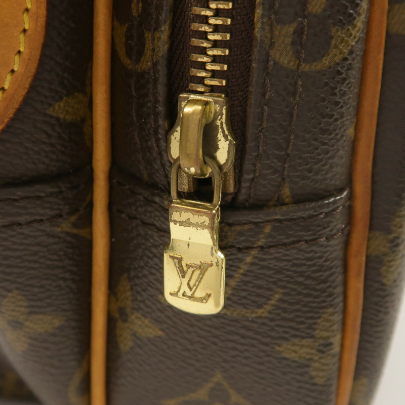 LOUIS VUITTON Monogram Reporter PM金扣肩背袋棕色-16