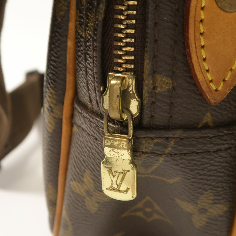 LOUIS VUITTON Monogram Reporter PM金扣肩背袋棕色-17