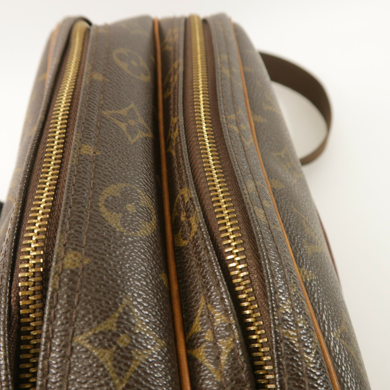 LOUIS VUITTON Monogram Reporter PM金扣肩背袋棕色-18