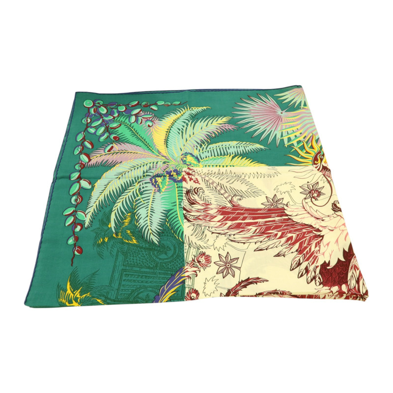 HERMES 羊絨/絲質Scarf 140x140絲巾-1