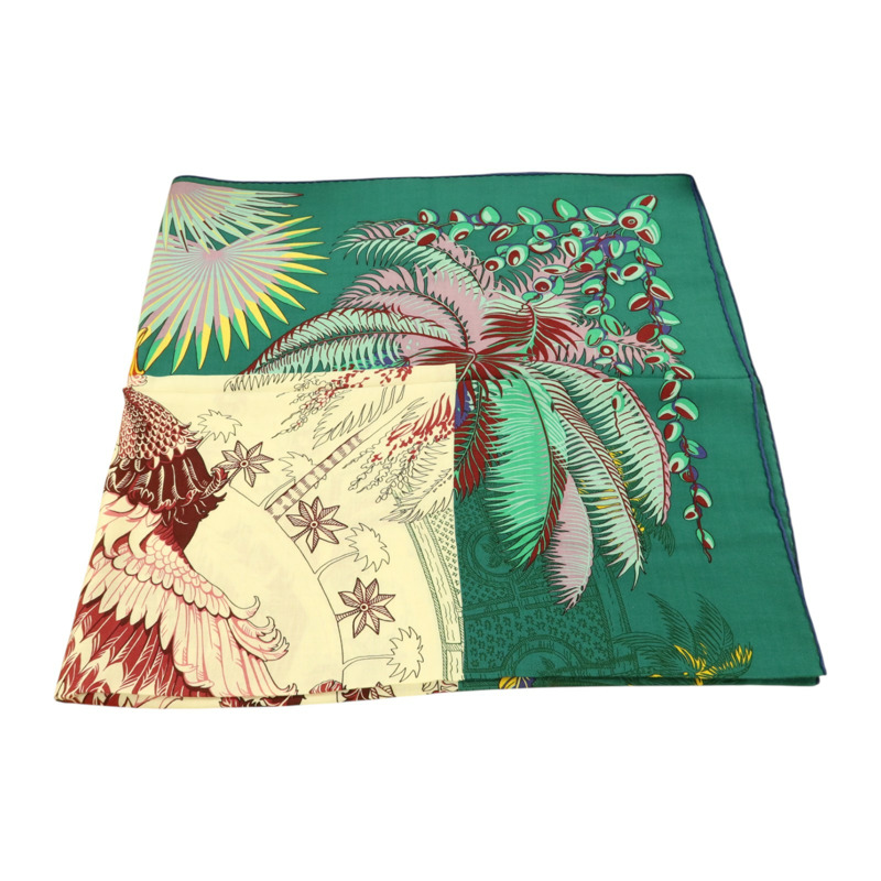 HERMES 羊絨/絲質Scarf 140x140絲巾-2