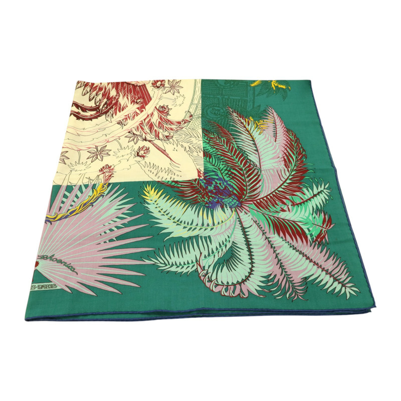HERMES 羊絨/絲質Scarf 140x140絲巾-3
