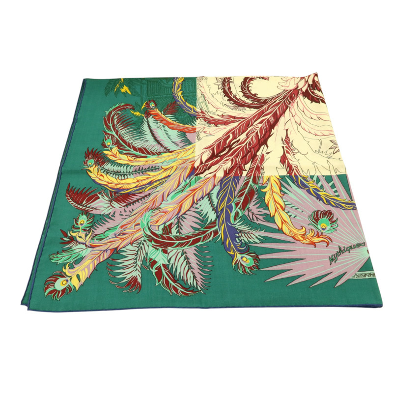 HERMES 羊絨/絲質Scarf 140x140絲巾-4