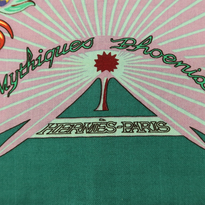 HERMES 羊絨/絲質Scarf 140x140絲巾-5
