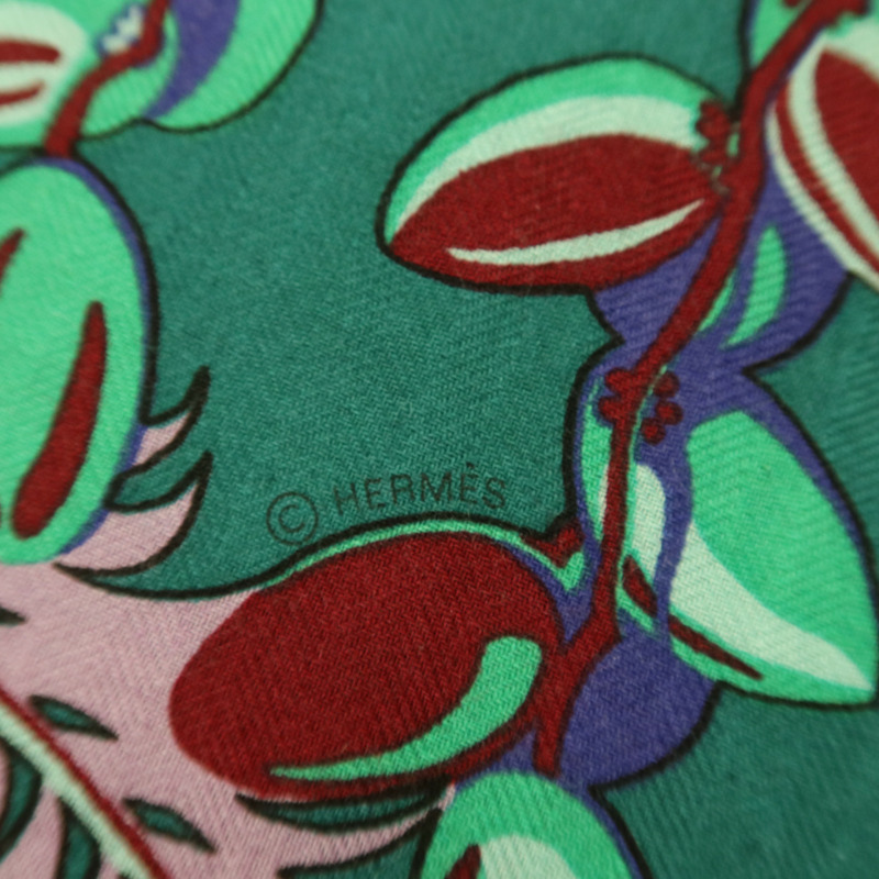 HERMES 羊絨/絲質Scarf 140x140絲巾-6