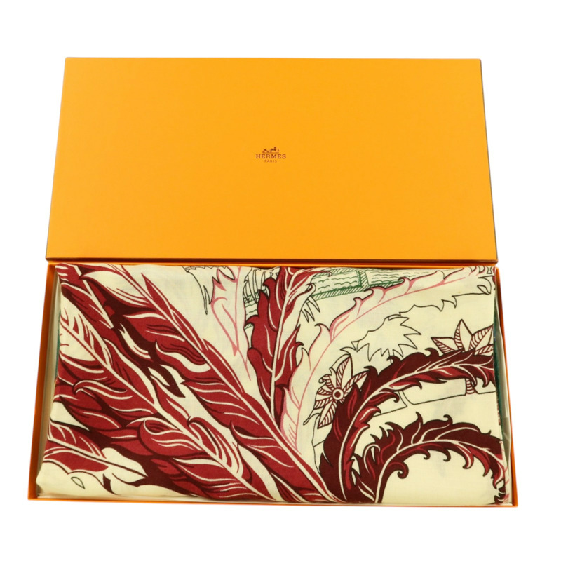 HERMES 羊絨/絲質Scarf 140x140絲巾-9