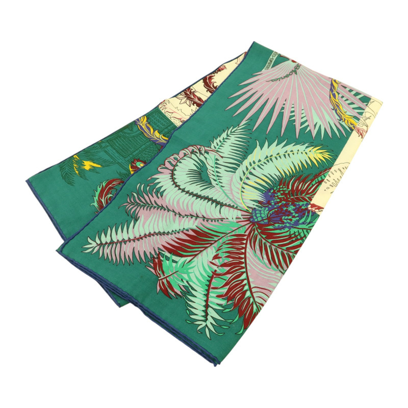 HERMES 羊絨/絲質Scarf 140x140絲巾-10