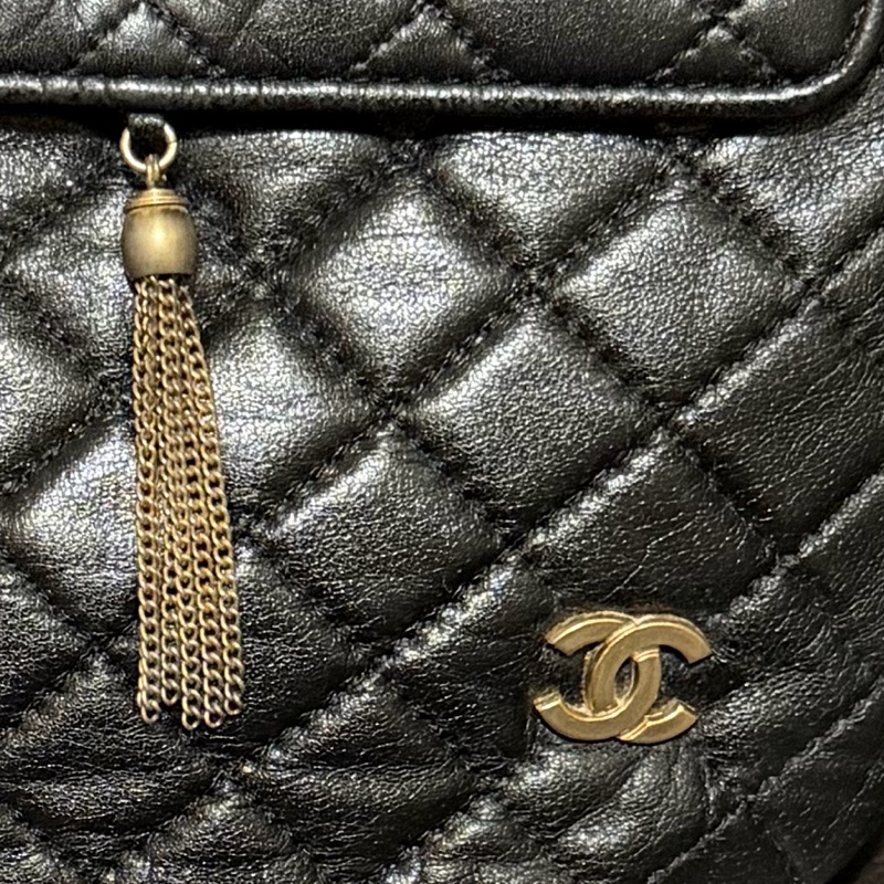 Chanel中古罕有羊皮流蘇斜孭袋-8