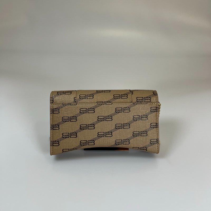 BALENCIAGA 656050 咖色Hourglass B 沙漏WOC肩背包-1