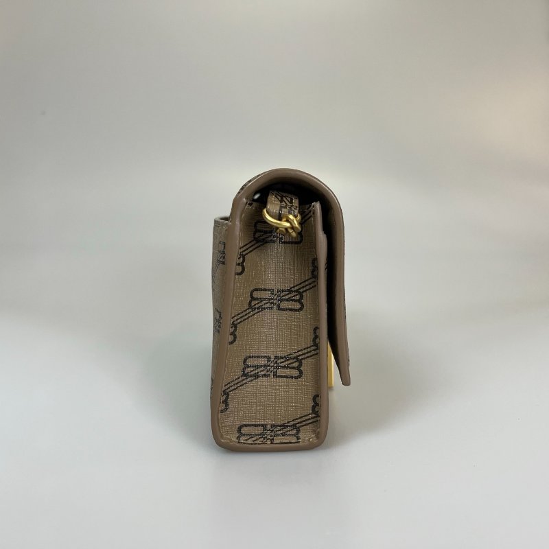 BALENCIAGA 656050 咖色Hourglass B 沙漏WOC肩背包-2