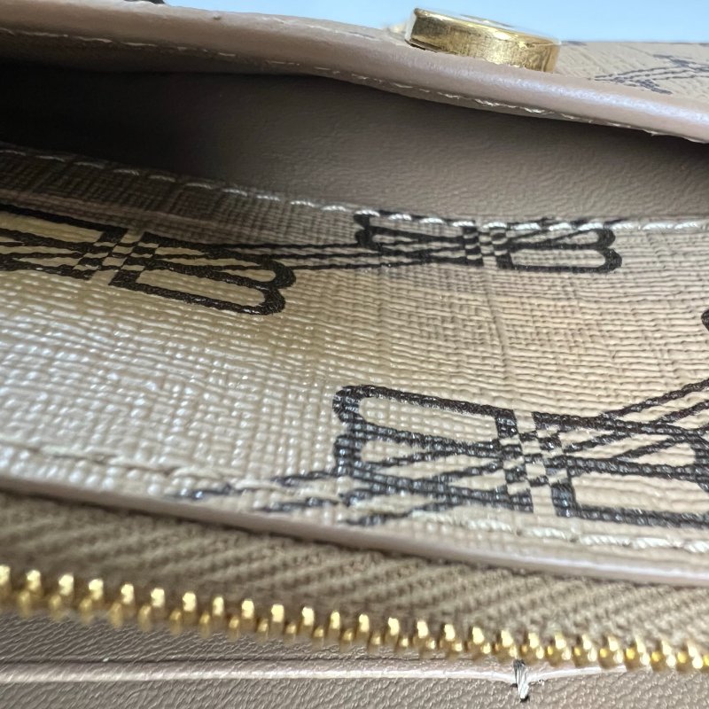 BALENCIAGA 656050 咖色Hourglass B 沙漏WOC肩背包-8