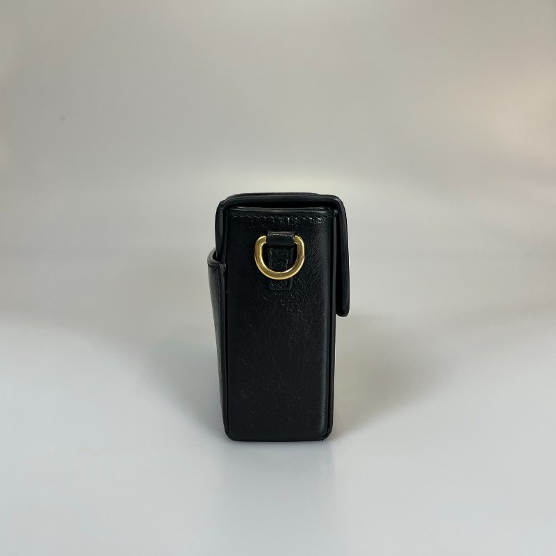 DIOR   黑皮革 BOX側肩包 MINI-2