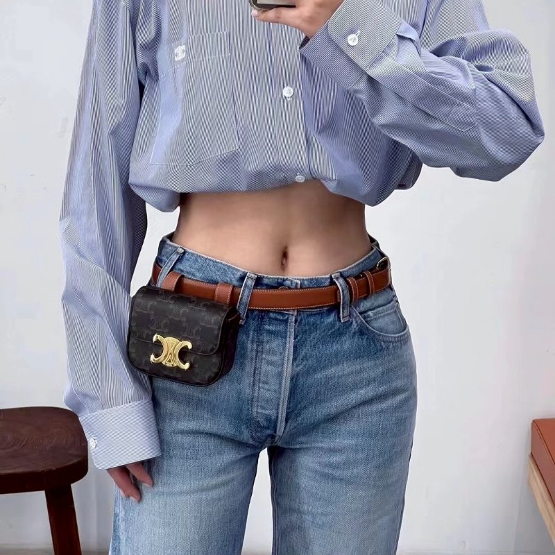 🏷Celine 瑟琳．Claude 凱旋門老花腰包/客人寄賣-25