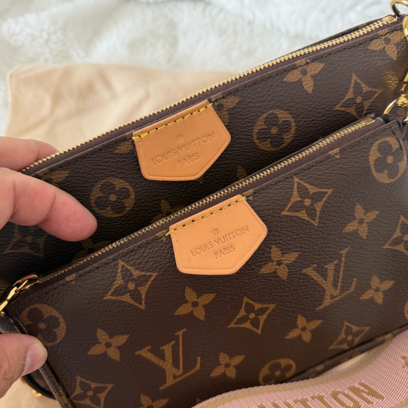 Lv 五合一麻將包(M44840)粉色肩帶-7