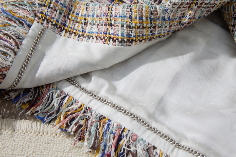 CHANEL彩色格紋粗花呢外套-7