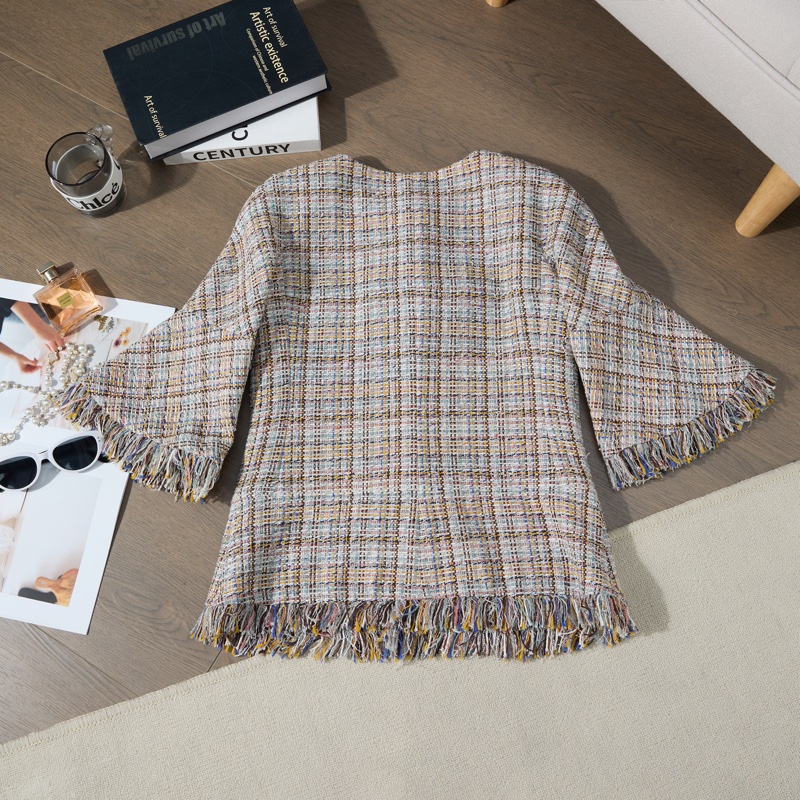 CHANEL彩色格紋粗花呢外套-9