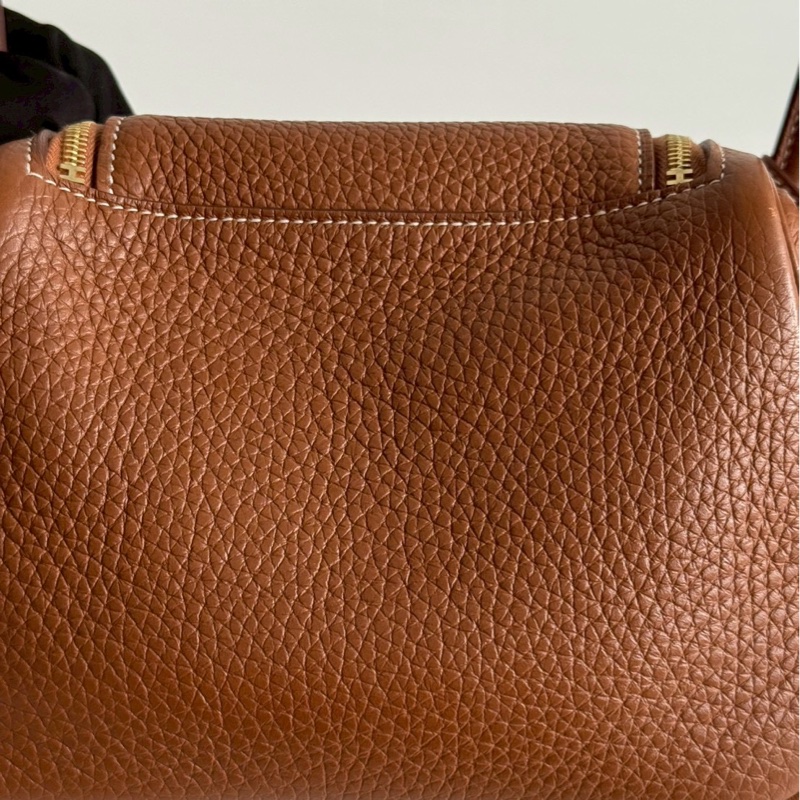 95新🤎 Hermès 愛馬仕 Mini Lindy 金棕金釦一代-8