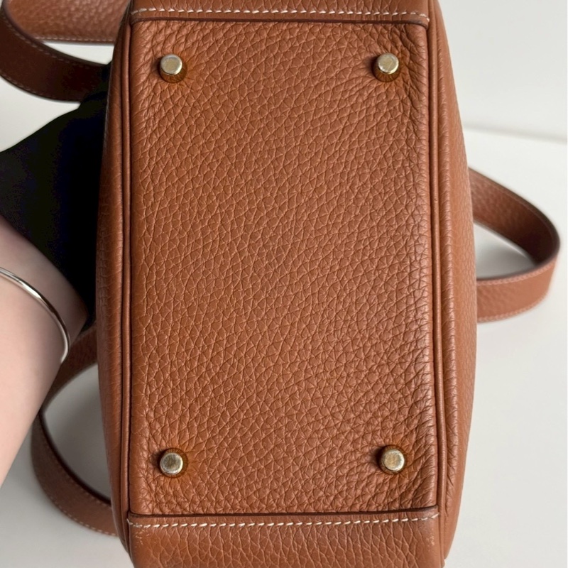 95新🤎 Hermès 愛馬仕 Mini Lindy 金棕金釦一代-13