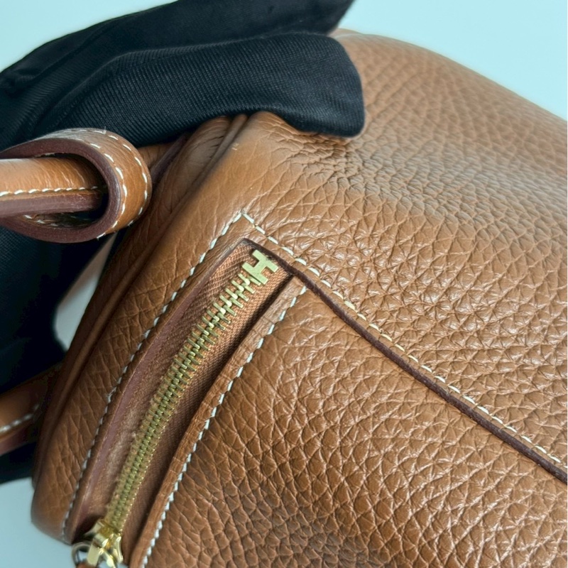 95新🤎 Hermès 愛馬仕 Mini Lindy 金棕金釦一代-14