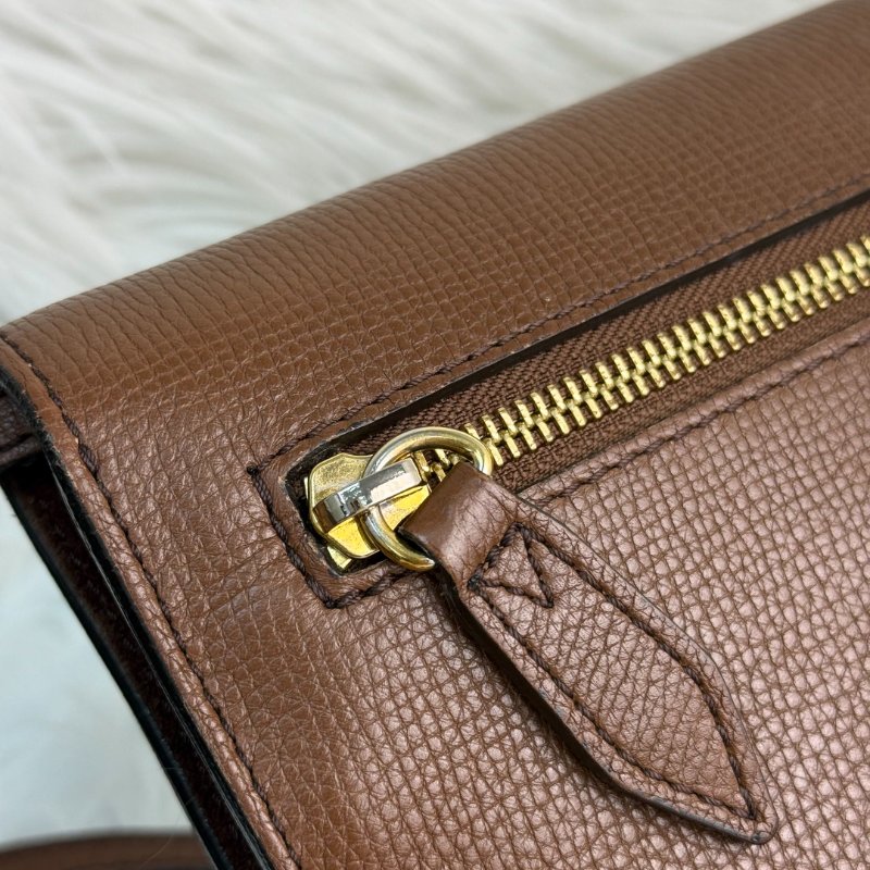 BURBERRY Macken 棕色拼多色 格紋 塗層帆布拼牛皮 郵差包-8