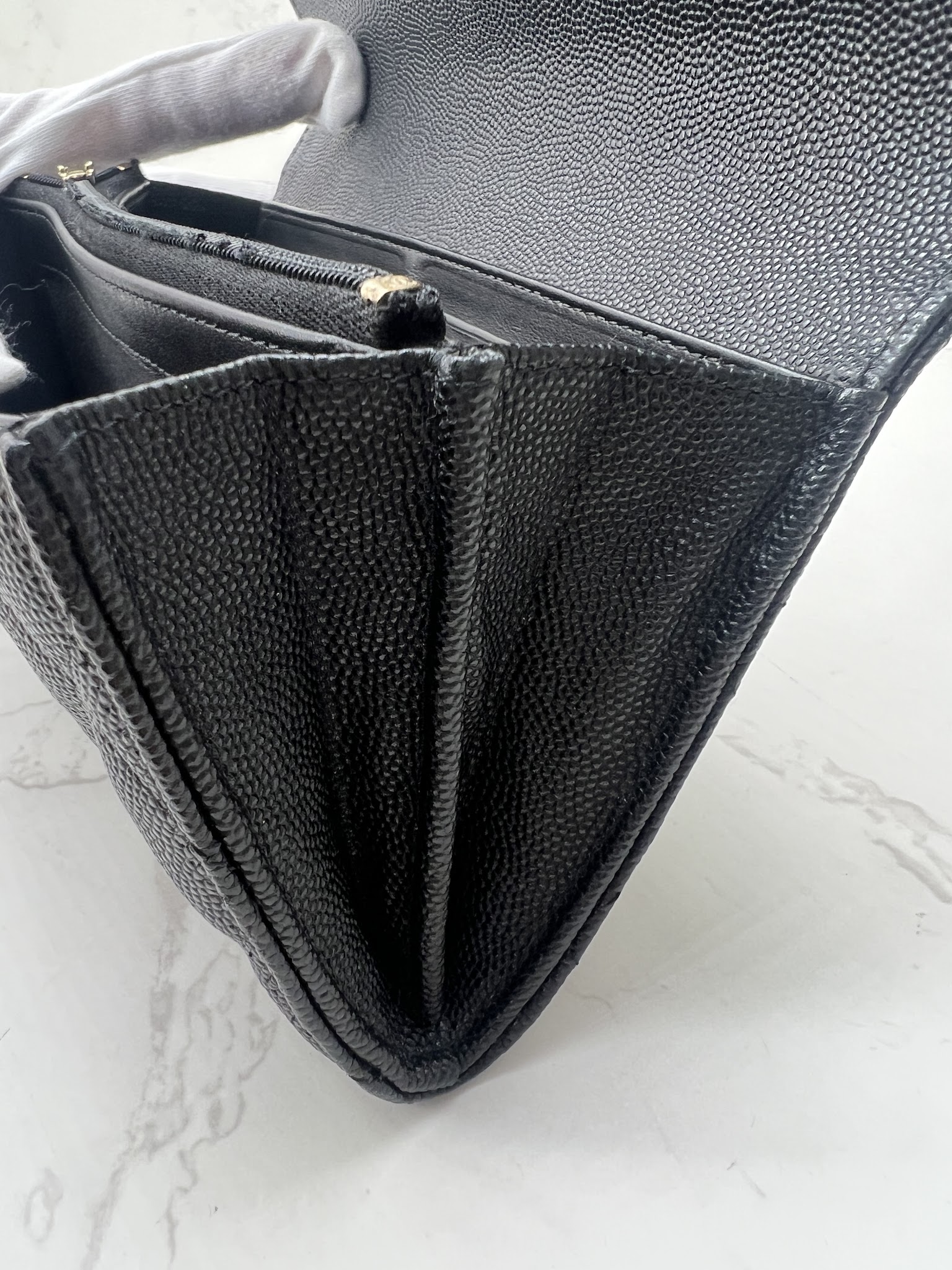 香緹國際精品 黑鑽簍空雙C長夾 968-11