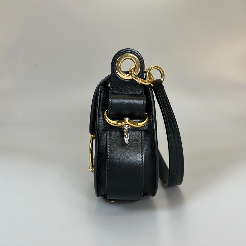 CHLOE   黑金Tess圓環手提斜挎包 小號-3