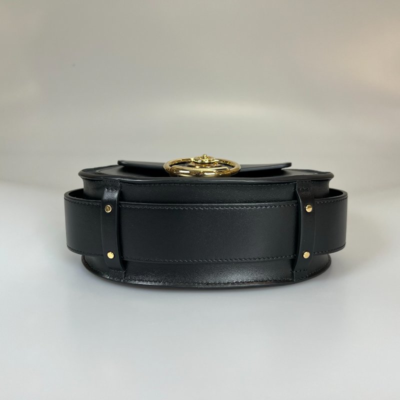 CHLOE   黑金Tess圓環手提斜挎包 小號-4